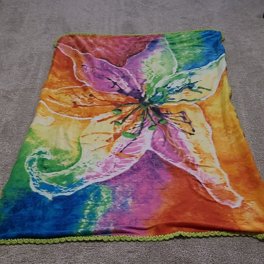 Vibrant Multicolor Floral Throw Blanket